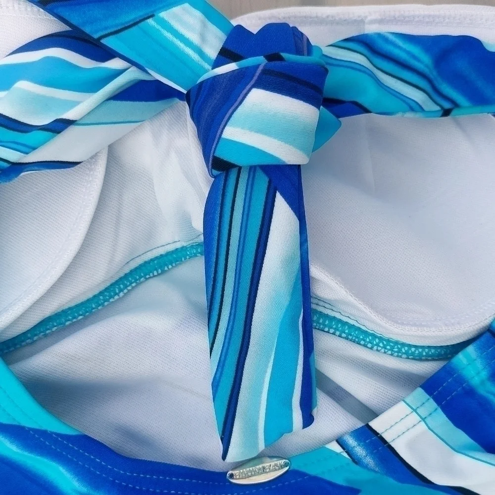 Bikini bay one piece blue wave swimsuit